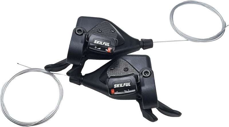 THALOUS Bicycle Gear Shift Lever 3x7 3x8 3 7 21 24 Speed Thumb Shifter with Gear Indicator Left Right for MTB Moutain Road Bike Tricycle - Image 2